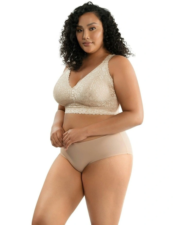 Adriana Wirefree Full Bust Lace Bralette in Bare image 4