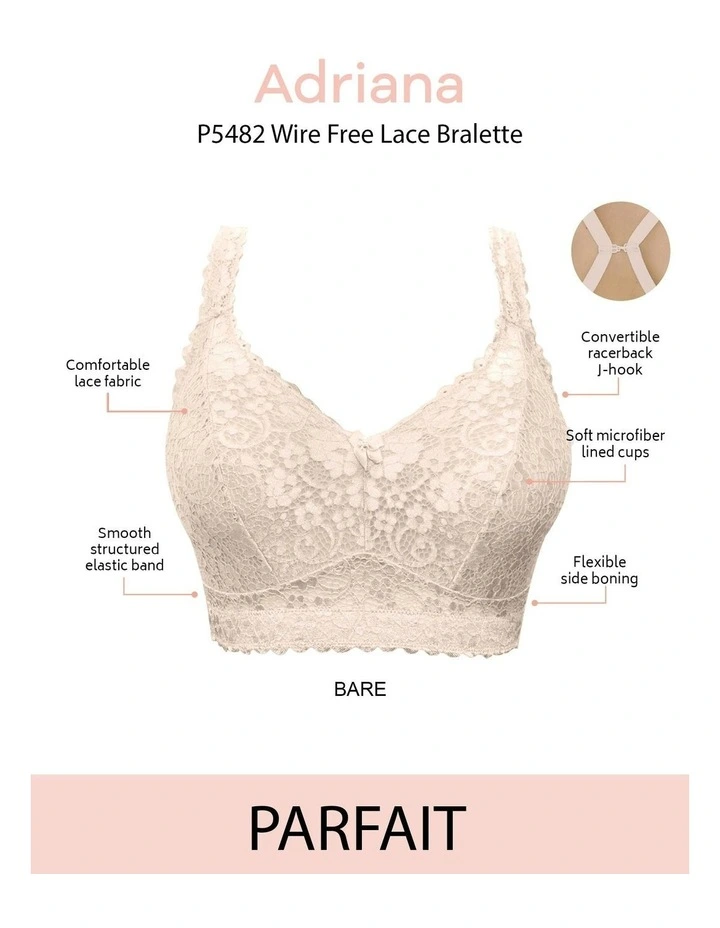 Adriana Wirefree Full Bust Lace Bralette in Bare image 6