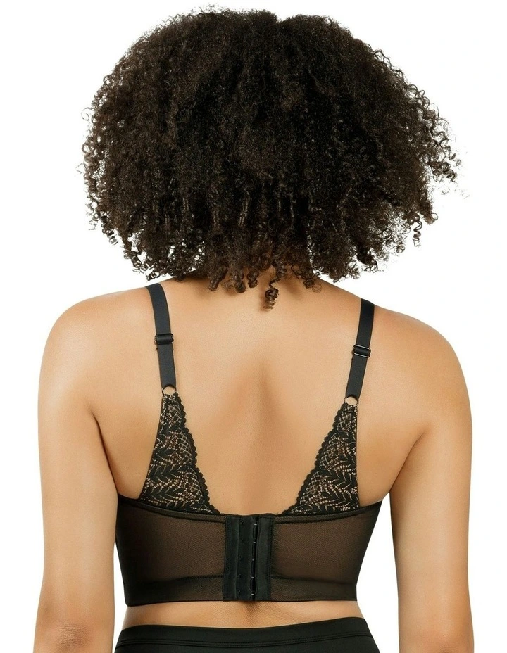 Mia Lace Wireless Longline Lace Bralette in Black image 2