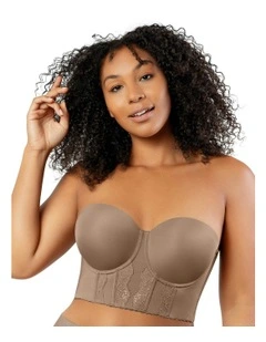 Elissa Seamless Padded Longline Strapless Bra in Beige