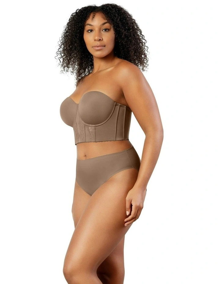 Elissa Seamless Padded Longline Strapless Bra in Beige image 6