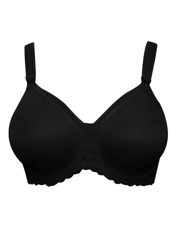 Leila Seamless Underwire Nursing Bra in Black image 5