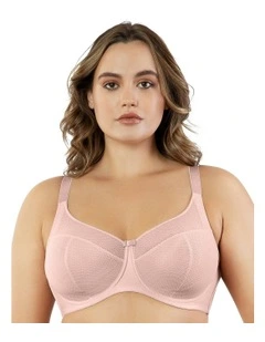 Paige Geometric Lace Unlined Underwire Full Bust Bra in Porcelain
