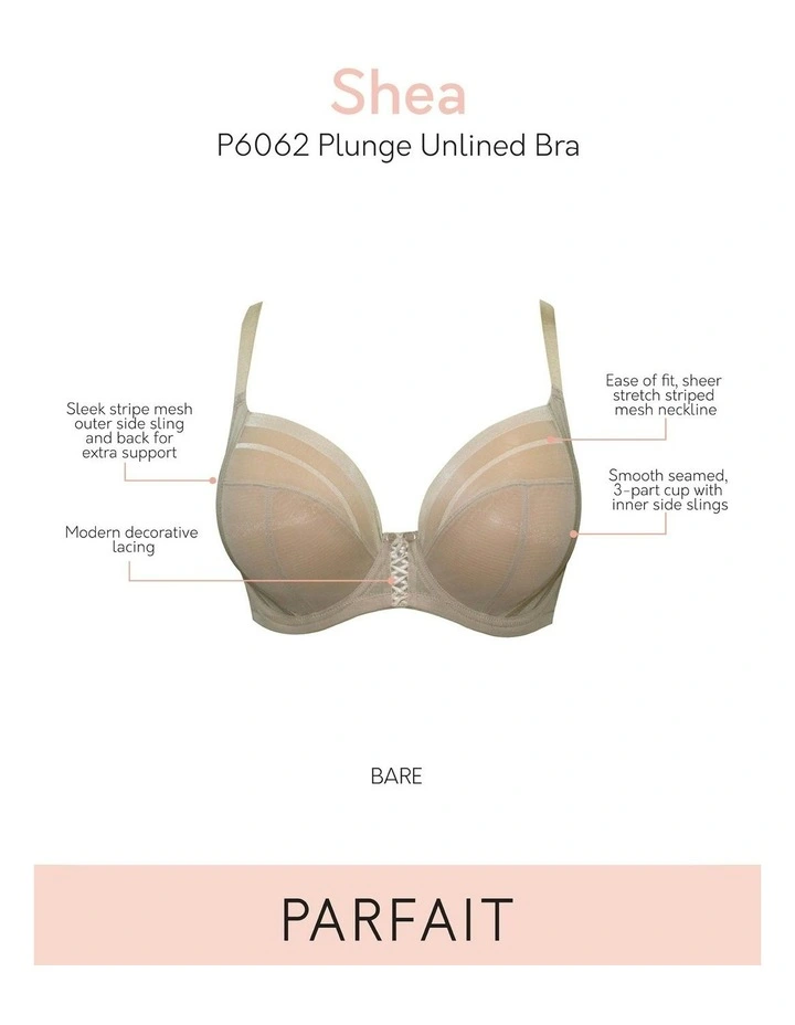 Shea Supportive Full Bust Plunge Bra in Bare image 6