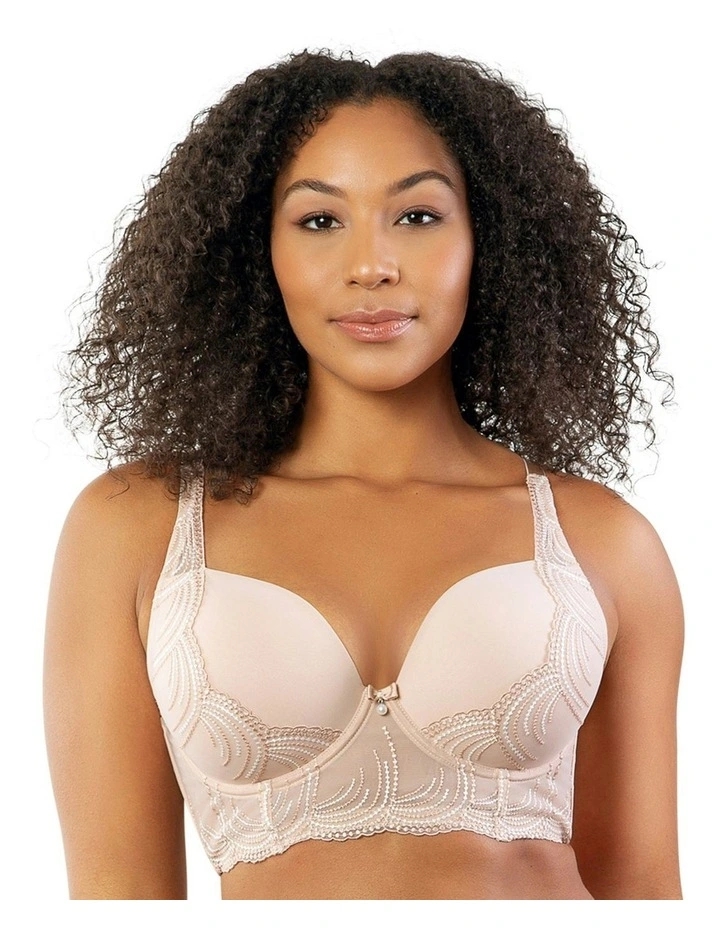 Pearl Underwire Longline Plunge Bra in Cameo Rose image 1