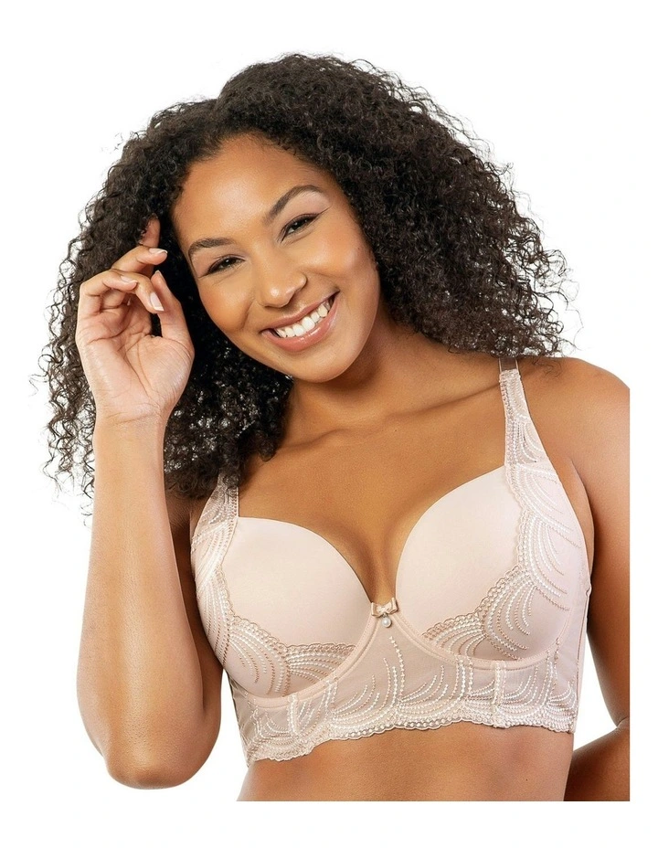 Pearl Underwire Longline Plunge Bra in Cameo Rose image 4