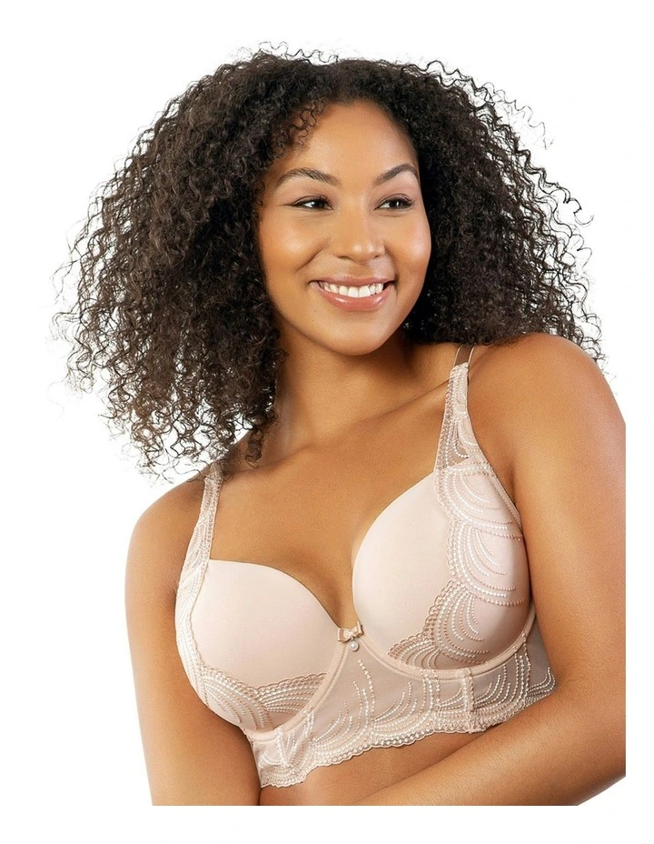 Pearl Underwire Longline Plunge Bra in Cameo Rose image 5