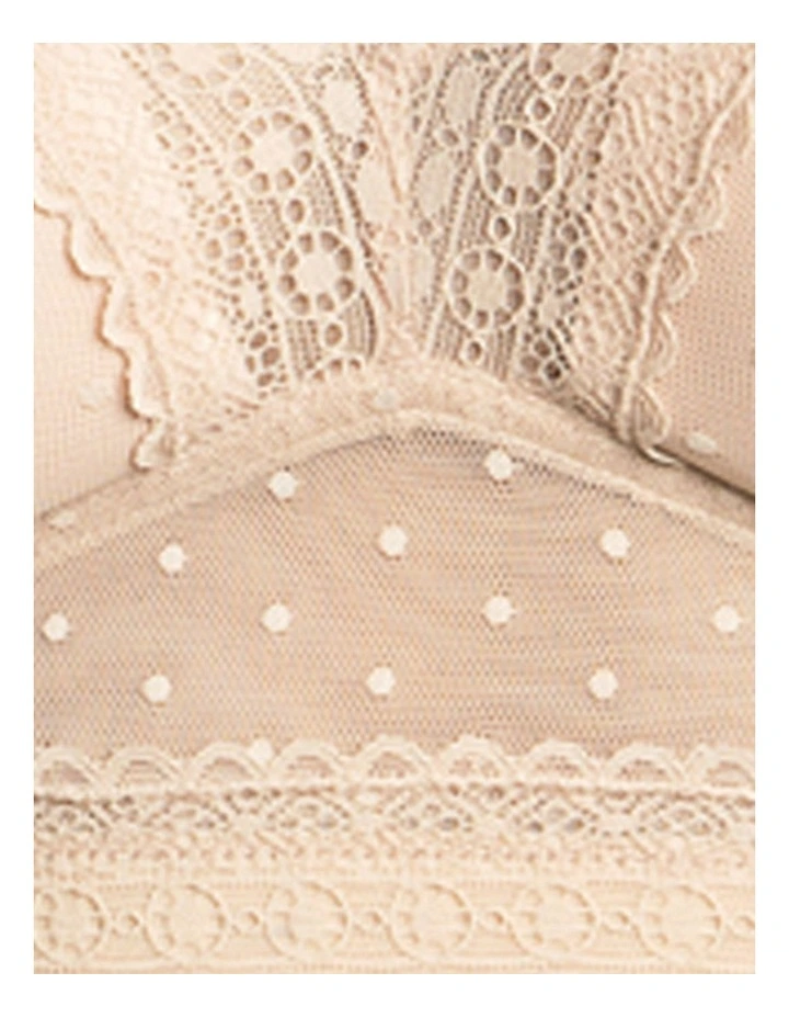 Mia Dot Longline Padded Lace Bralette in Cameo Rose image 5