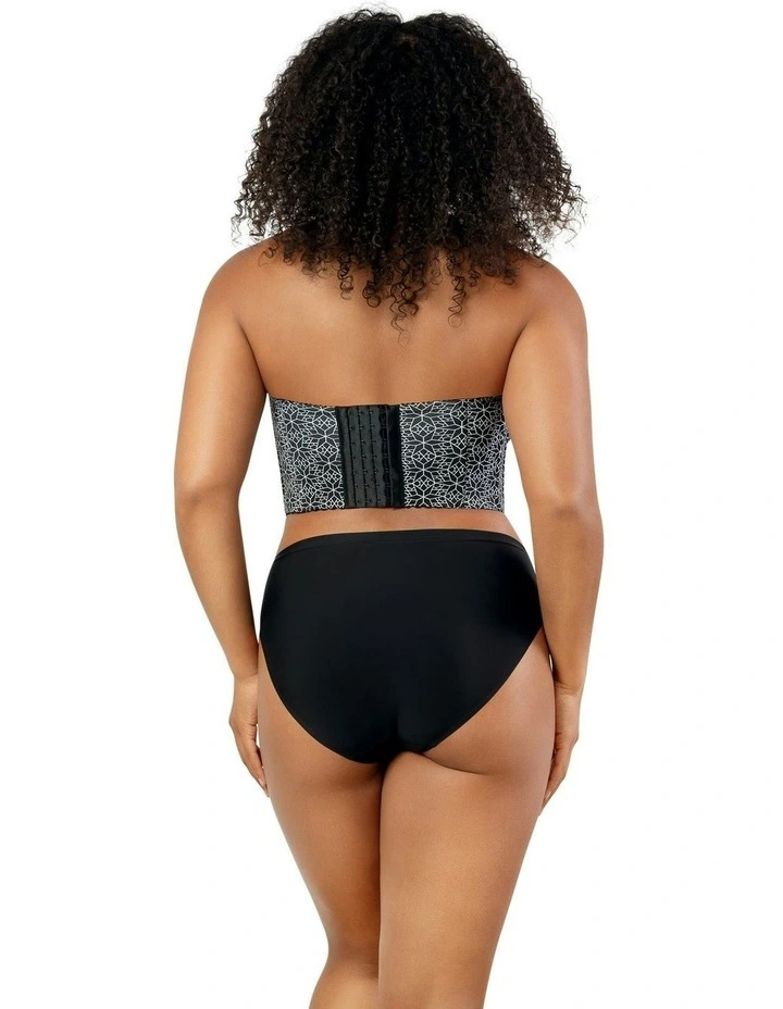 Marissa Lightly Padded Longline Strapless Bustier Bra in Black Mosaic image 6