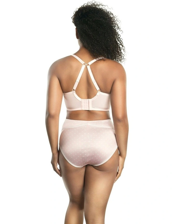 Charlotte Lightly Padded Wired Longline Bra in Petal Pink Dot image 4