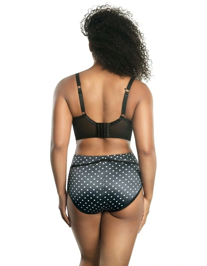 Charlotte Lightly Padded Wired Longline Bra in Black Dot image 4