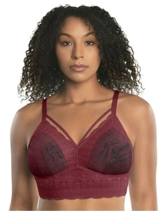 Mia Lace Wireless Longline Lace Bralette in Rio Red