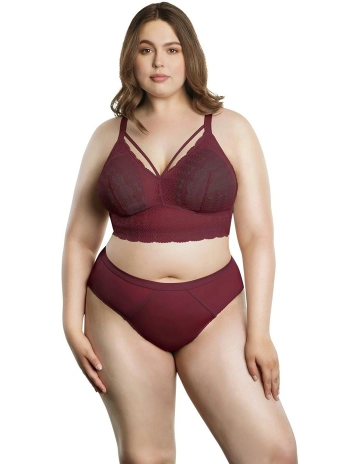 Mia Lace Wireless Longline Lace Bralette in Rio Red image 3