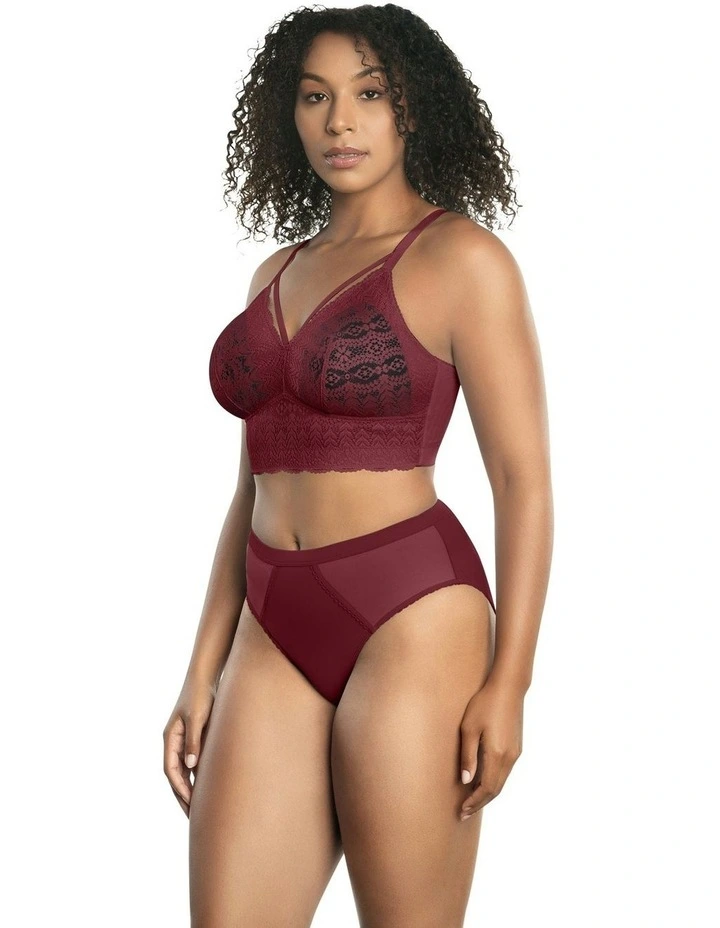 Mia Lace Wireless Longline Lace Bralette in Rio Red image 4
