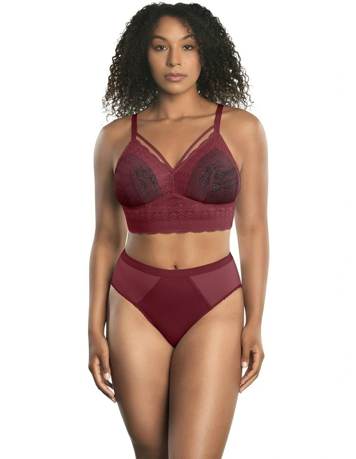 Mia Lace Wireless Longline Lace Bralette in Rio Red image 5