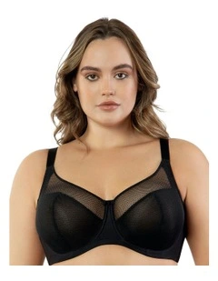 Paige Geometric Lace Unlined Underwire Full Bust Bra in Black
