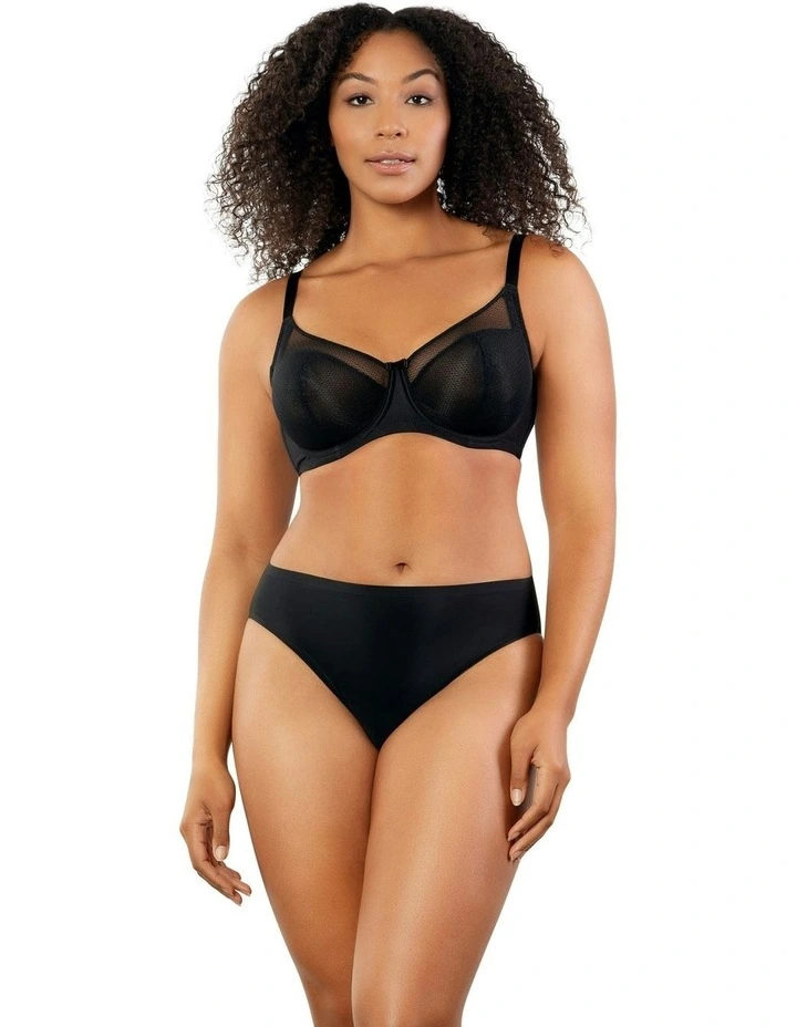 Paige Geometric Lace Unlined Underwire Full Bust Bra in Black image 3
