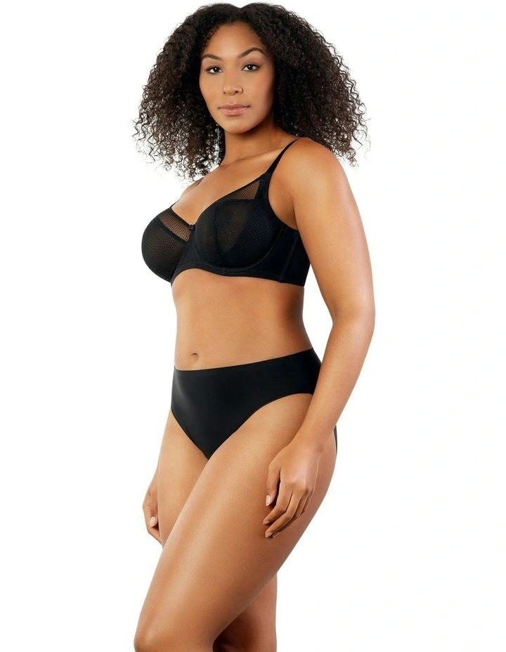 Paige Geometric Lace Unlined Underwire Full Bust Bra in Black image 4