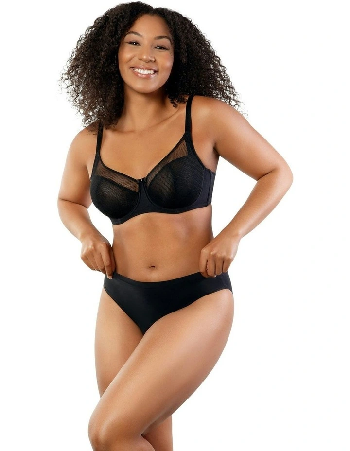 Paige Geometric Lace Unlined Underwire Full Bust Bra in Black image 5