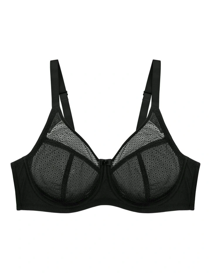 Paige Geometric Lace Unlined Underwire Full Bust Bra in Black image 6