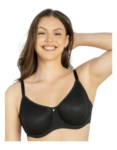 Pearl Underwire Seamless Minimiser Bra in Black