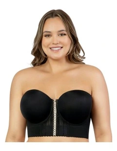 Shea Bustier Style Longline Strapless Bra in Black