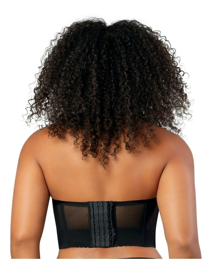 Shea Bustier Style Longline Strapless Bra in Black image 2