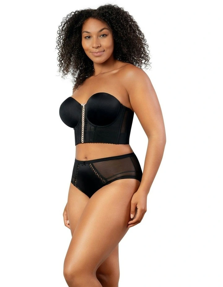 Shea Bustier Style Longline Strapless Bra in Black image 5