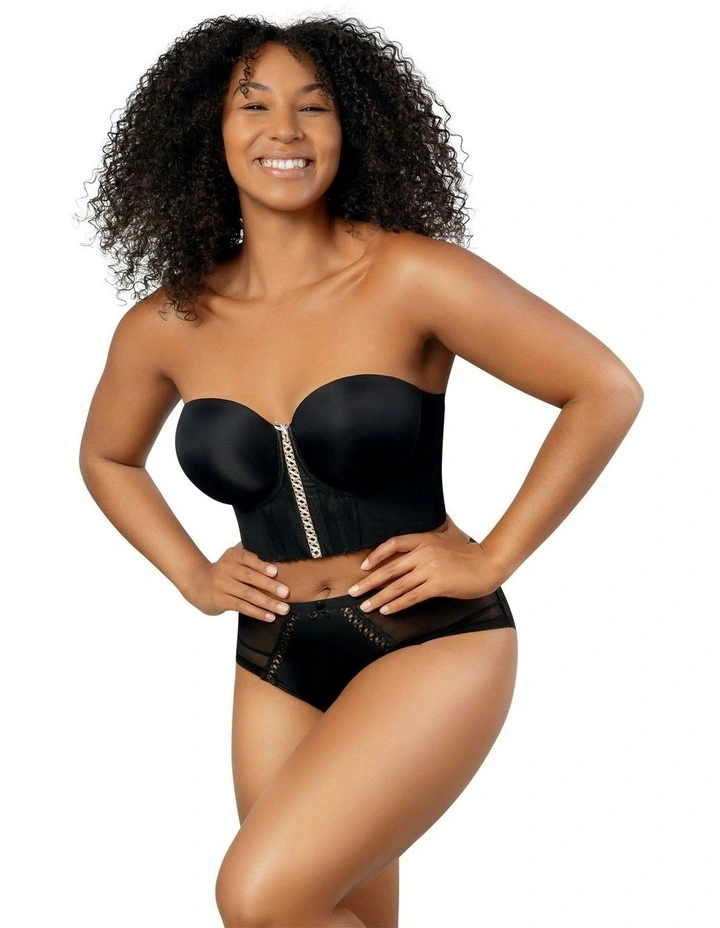 Shea Bustier Style Longline Strapless Bra in Black image 6