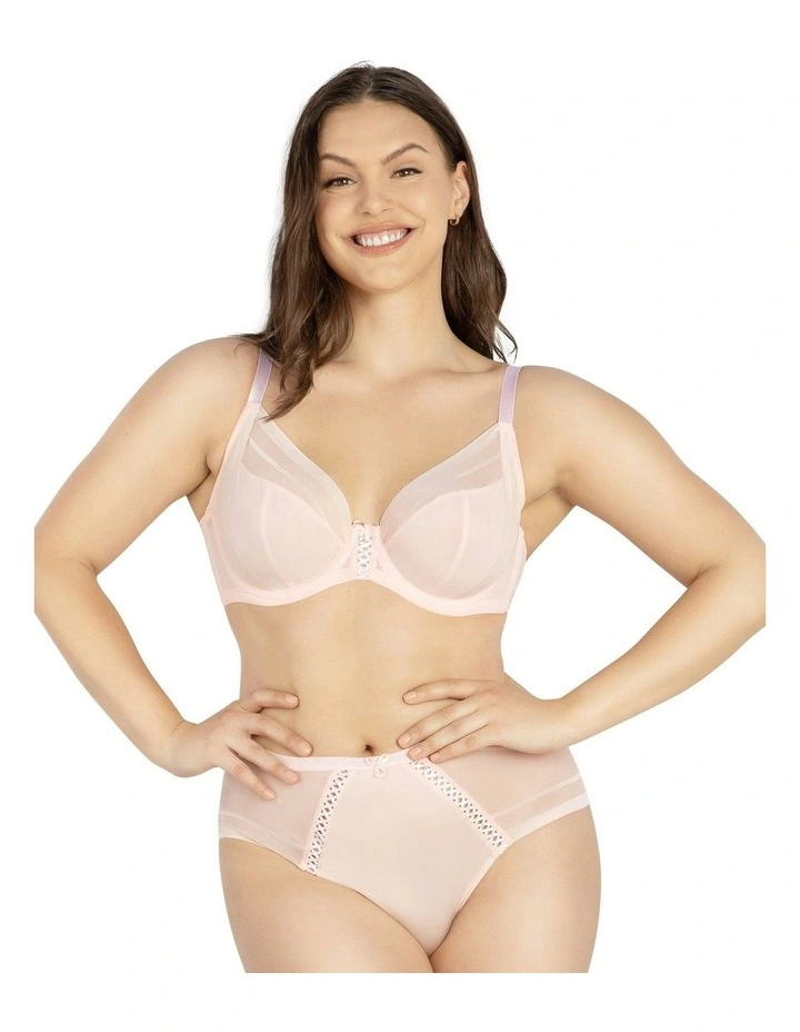 Shea Supportive Full Bust Plunge Bra in Petal Pink image 3