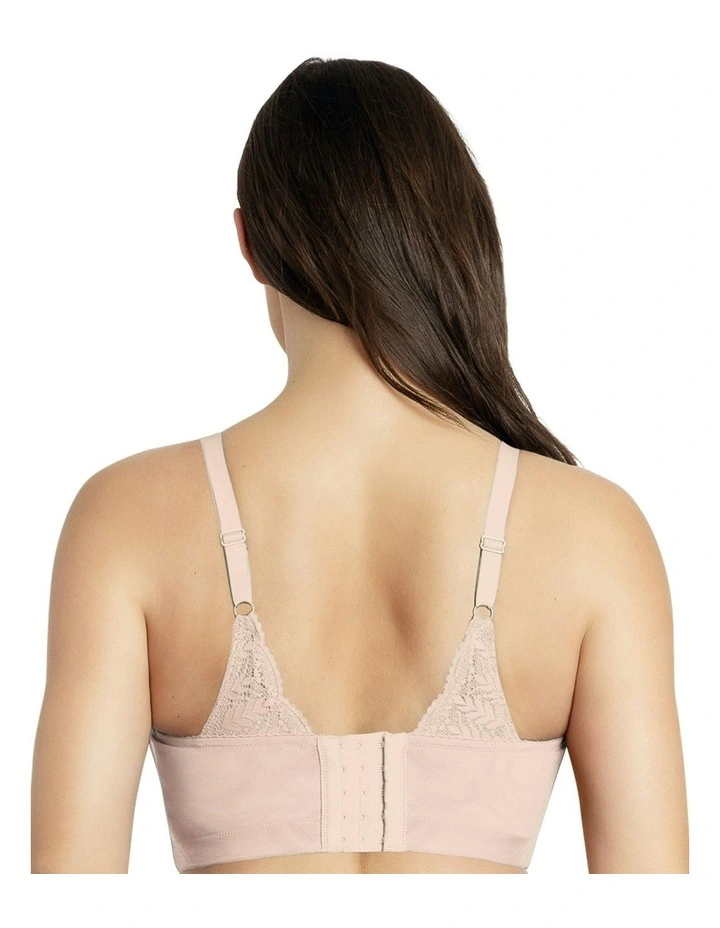 Mia Lace Wireless Longline Lace Bralette in Bare image 2