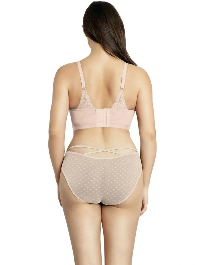 Mia Lace Wireless Longline Lace Bralette in Bare image 5