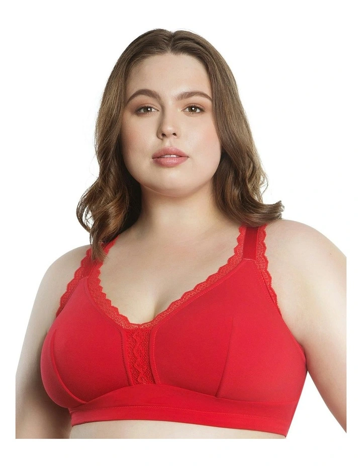 Dalis Wireless Modal Bralette in Racing Red image 1