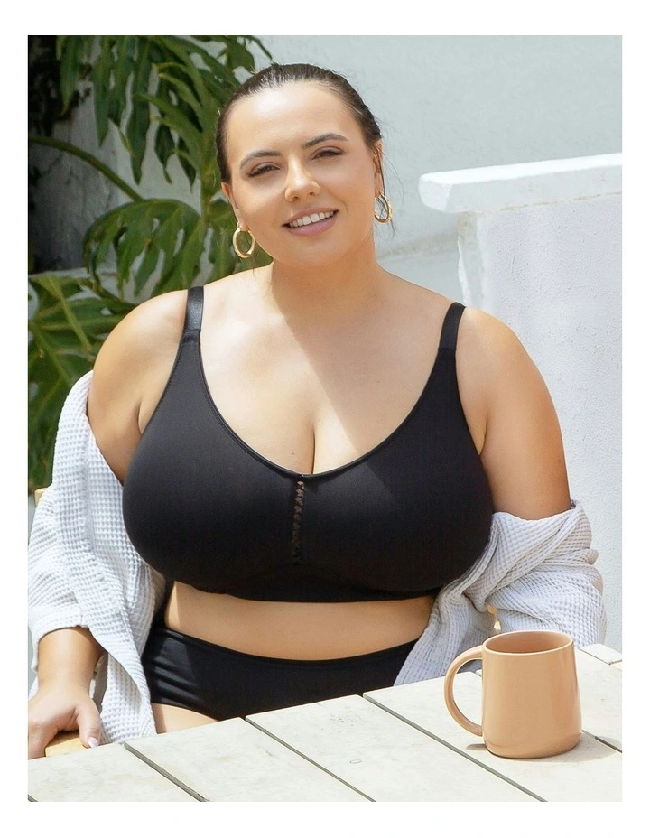 Erika Seamless Wirefree Nursing Bra in Black image 3