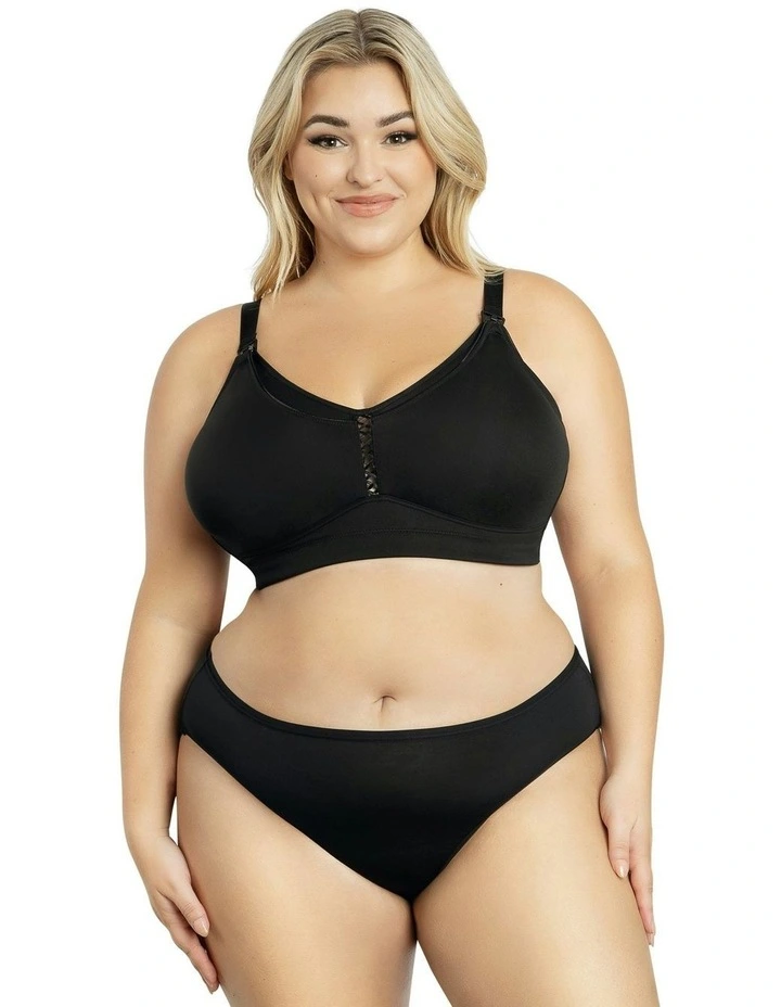 Erika Seamless Wirefree Nursing Bra in Black image 7