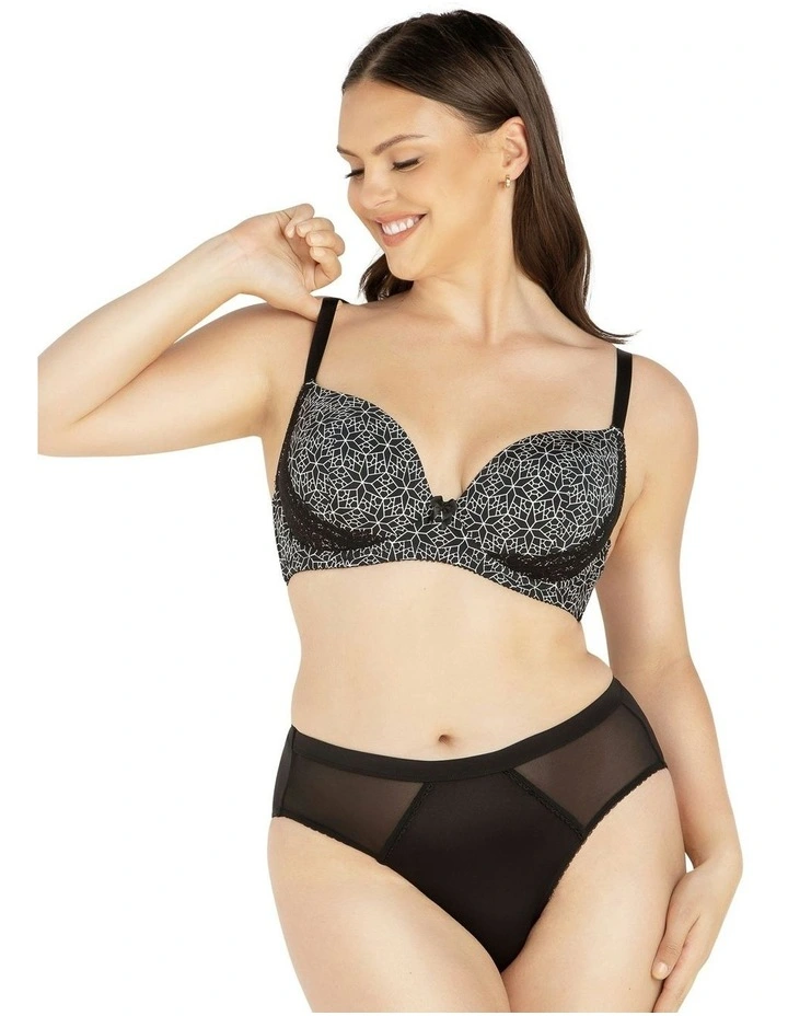 Casey Seamless Contour T-shirt Plunge Bra in Black Mosaic image 4