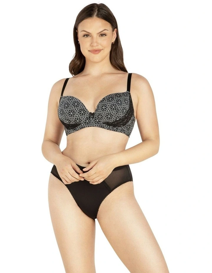 Casey Seamless Contour T-shirt Plunge Bra in Black Mosaic image 5