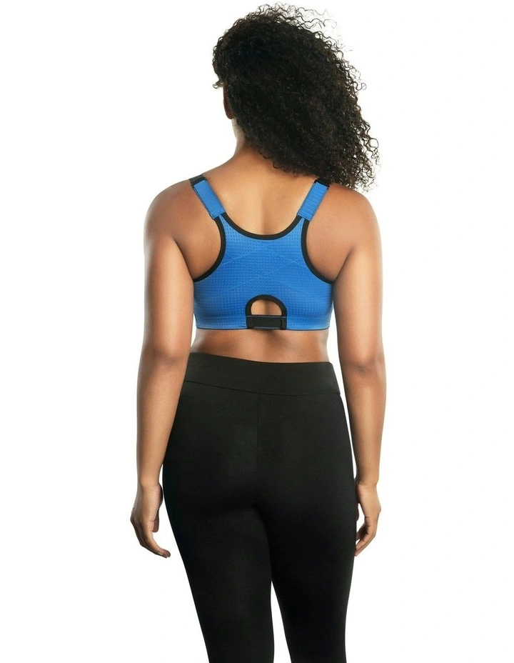Wave Wirefree Zip Front Sports Bra in Nautical Blue image 6