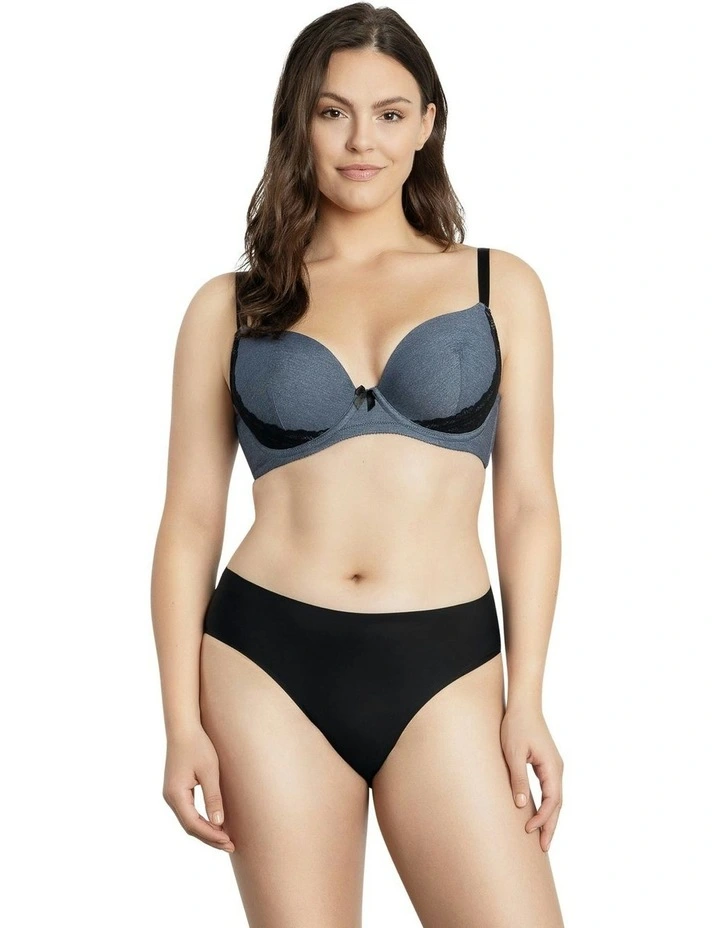 Casey Denim Wired Plunge T-shirt Bra in Dark Blue Denim image 5