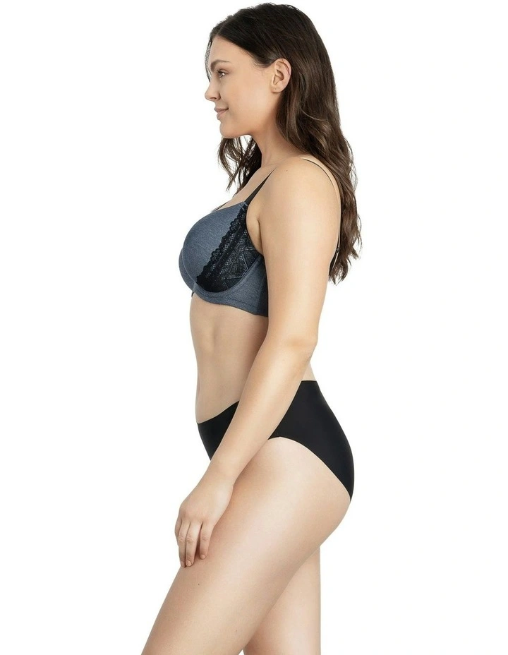 Casey Denim Wired Plunge T-shirt Bra in Dark Blue Denim image 7
