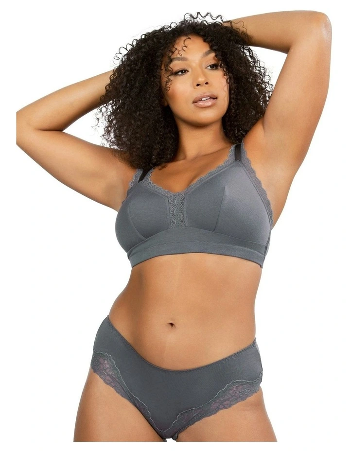 Dalis Wireless Modal Bralette in Charcoal image 3