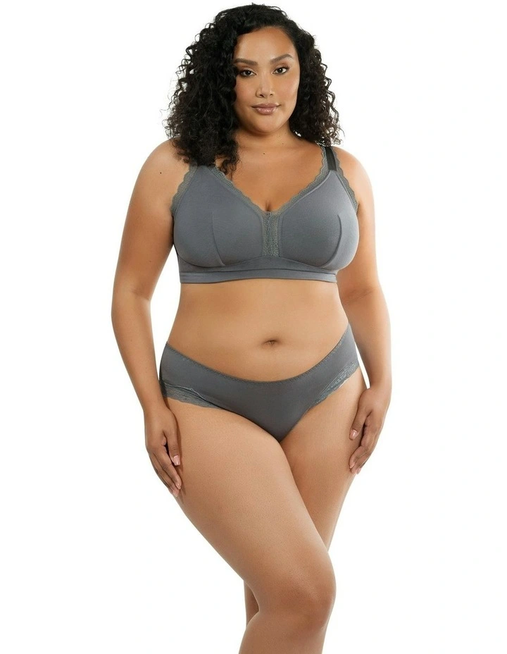 Dalis Wireless Modal Bralette in Charcoal image 4