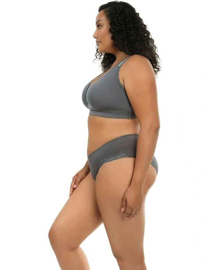 Dalis Wireless Modal Bralette in Charcoal image 6