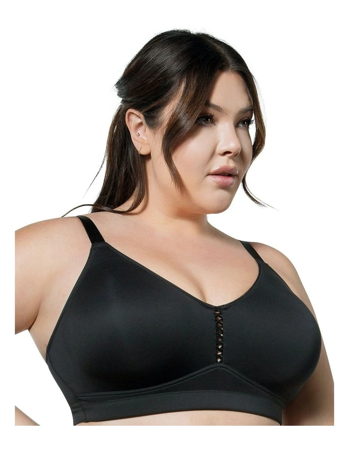 Erika Full Bust Seamless Wirefree Bra in Black image 3