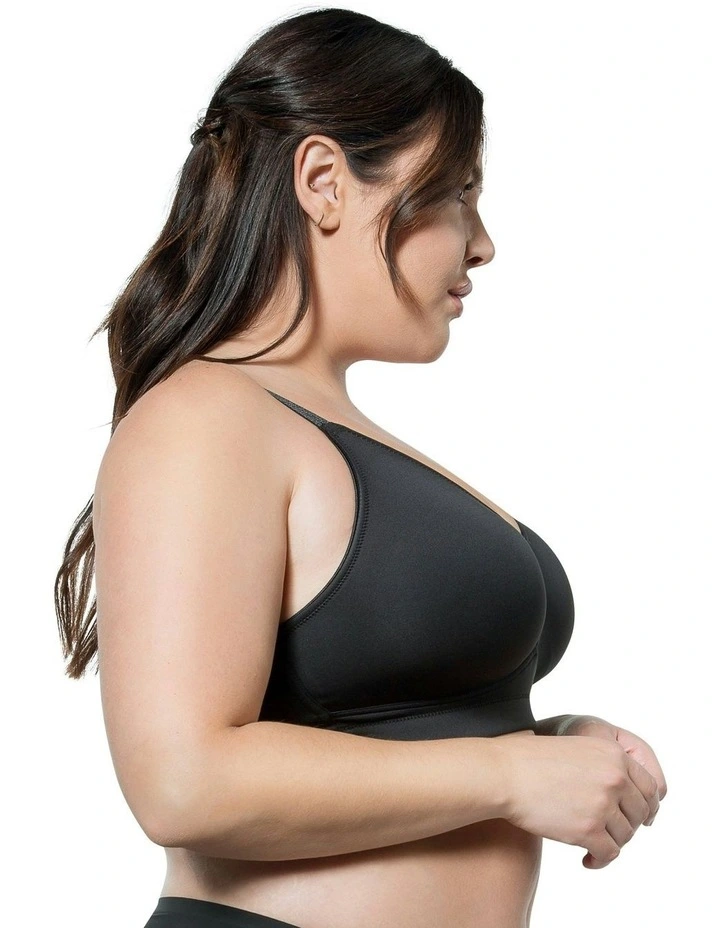 Erika Full Bust Seamless Wirefree Bra in Black image 4