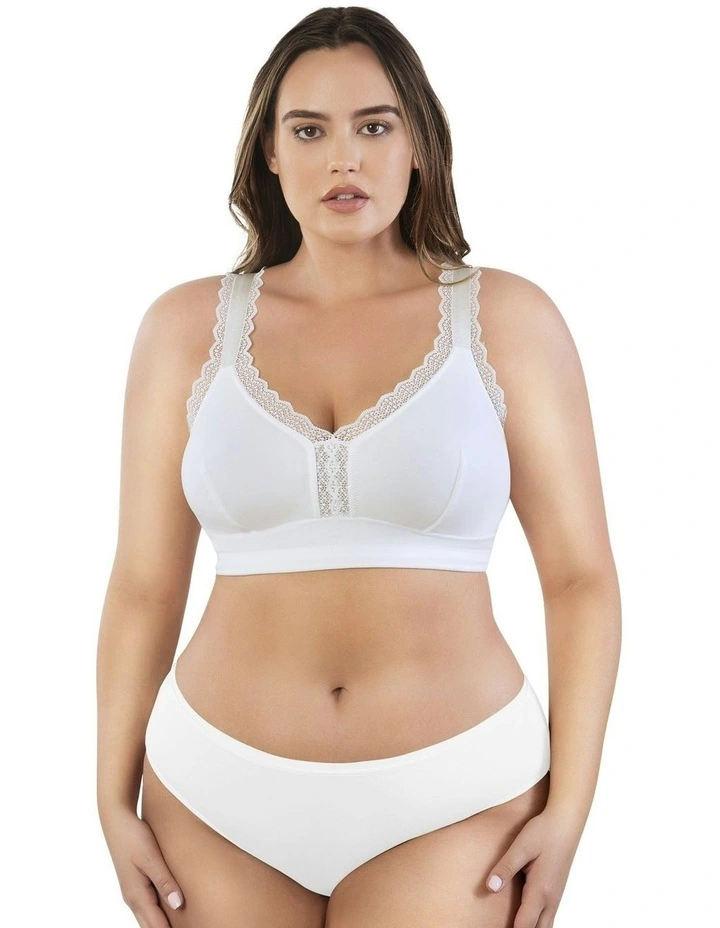 Dalis Wireless Modal Bralette in Pearl White image 3