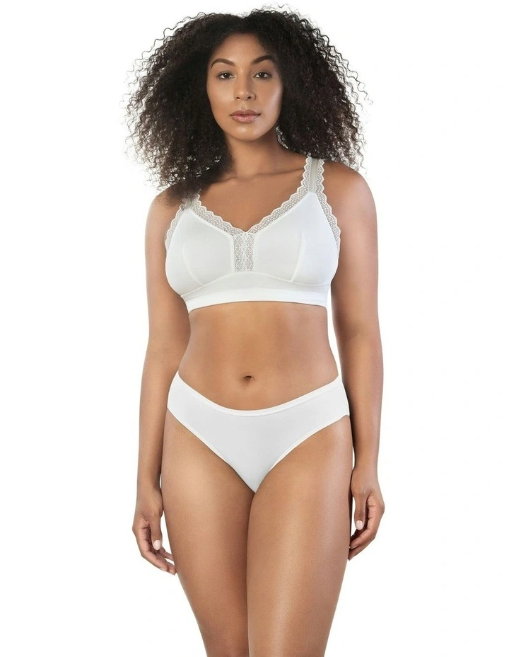 Dalis Wireless Modal Bralette in Pearl White image 4