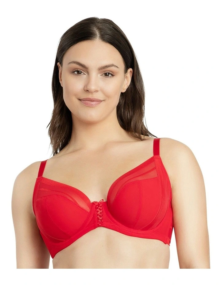Shea Supportive Full Bust Plunge Bra in Racing red image 1