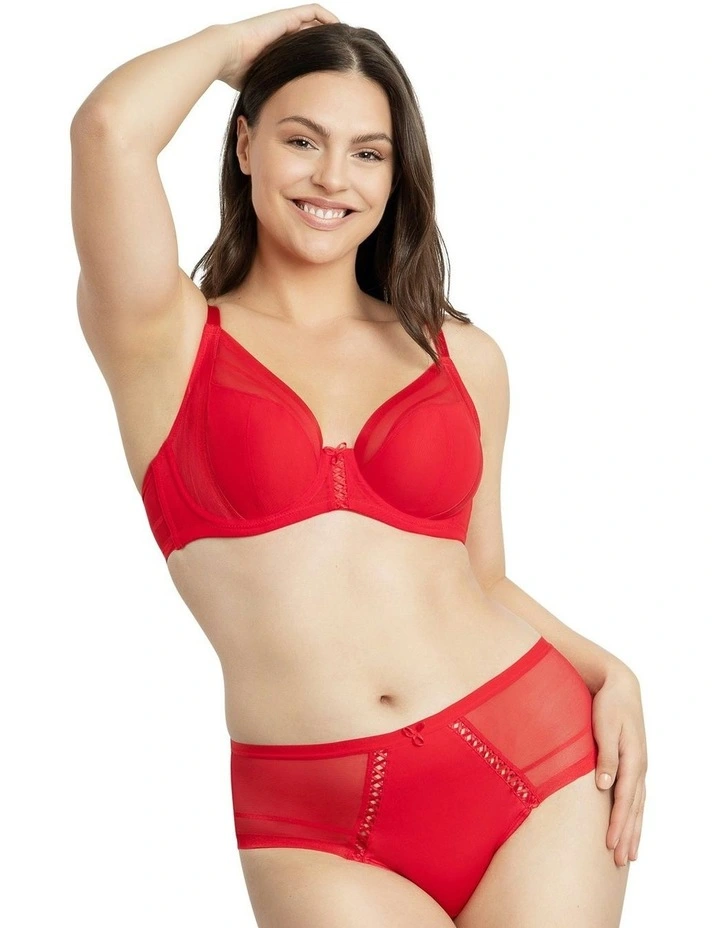 Shea Supportive Full Bust Plunge Bra in Racing red image 3