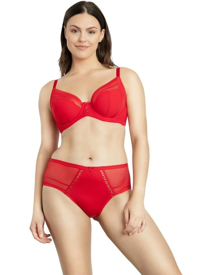 Shea Supportive Full Bust Plunge Bra in Racing red image 4